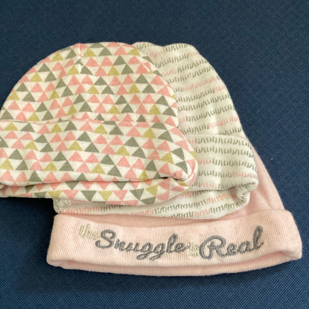 Cribmates set of 3 newborn girl caps